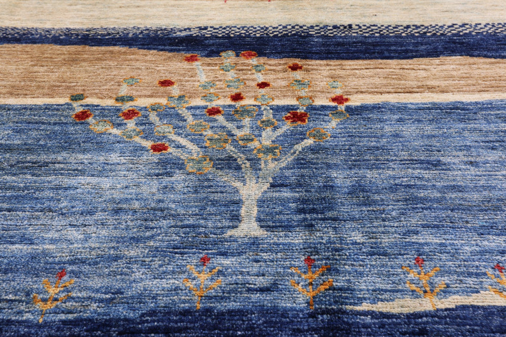 9' 1" X 12' 0" Hand Knotted Tribal Persian Gabbeh Rug Q7930