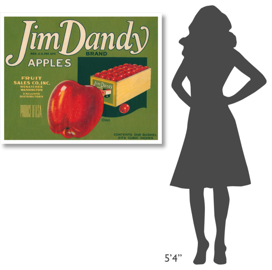 "Jim Dandy Brand Apples" Digital Paper Print by Retrolabel, 42"x34"