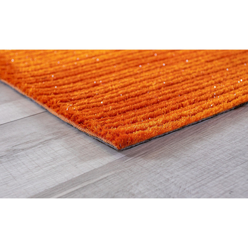 5" x 7" Orange Modern Shimmery Area Rug