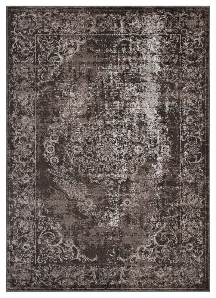 Gamela Rustic Vintage Ornate Floral Medallion 8x10 Area Rug