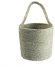 Melia Woven Jute Hanging Basket with Handle 6.3 x 7 x 6.5in., Sage
