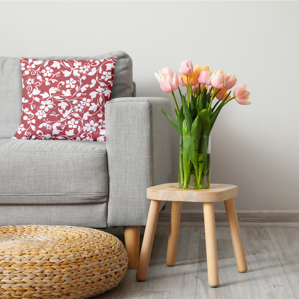 Evelyn Decorative Throw Pillow, Ligonberry Red, 26"x26"
