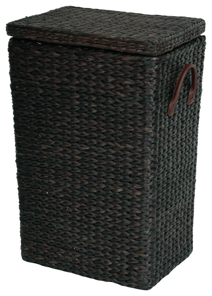 Rush Grass Laundry Basket, Black