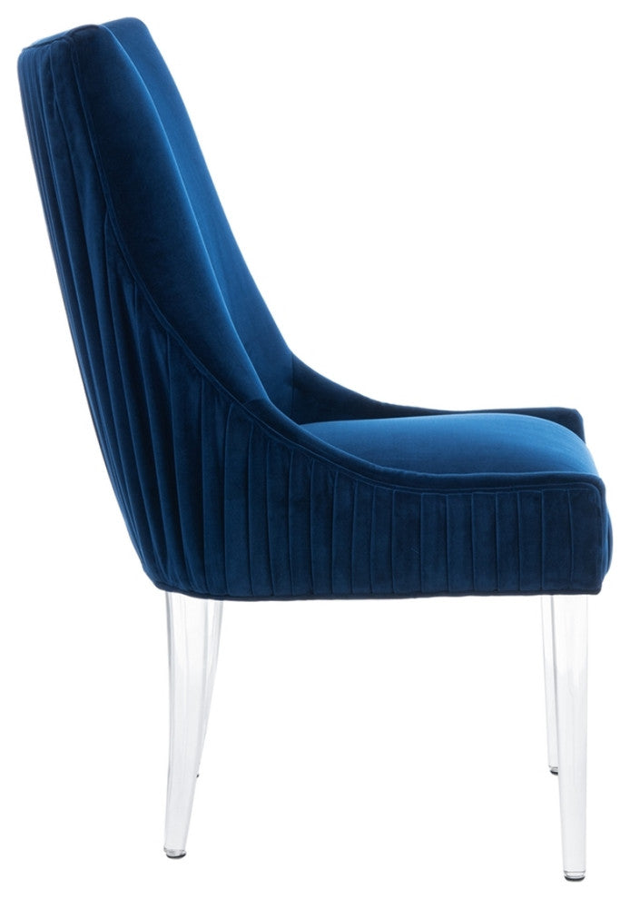 Safavieh De Luca Acrylic Leg Dining Chair Navy
