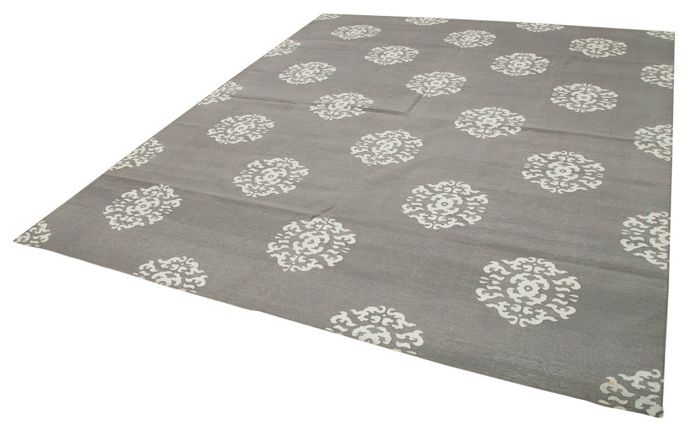 Rug N Carpet - Handmade Wool 8' 0'' x 9' 6'' Geometric Dhurrie Kilim Rug