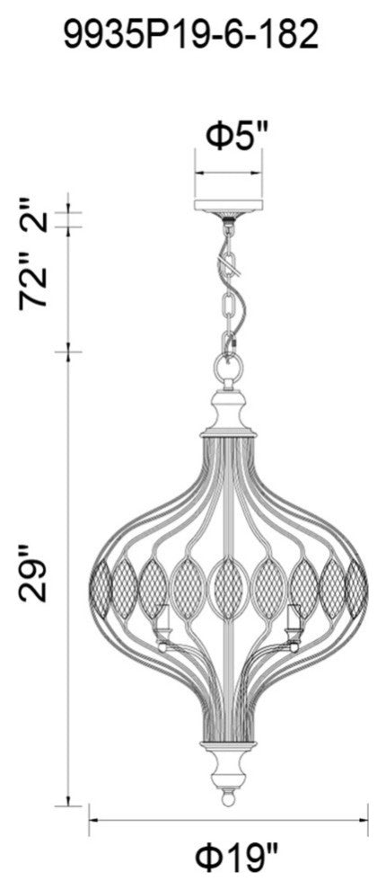 Altair 6 Light Chandelier With Antique Bronze Finish