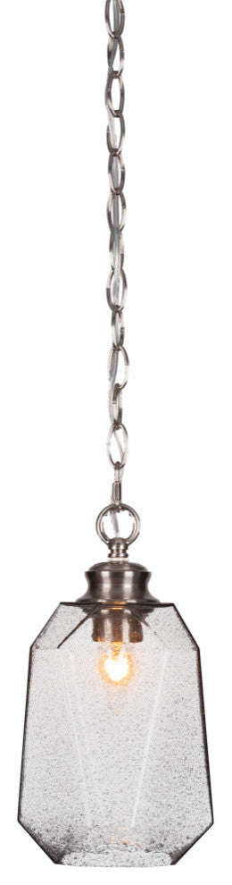 Rocklin 1-Light Chain Hung Pendant, Brushed Nickel/Smoke