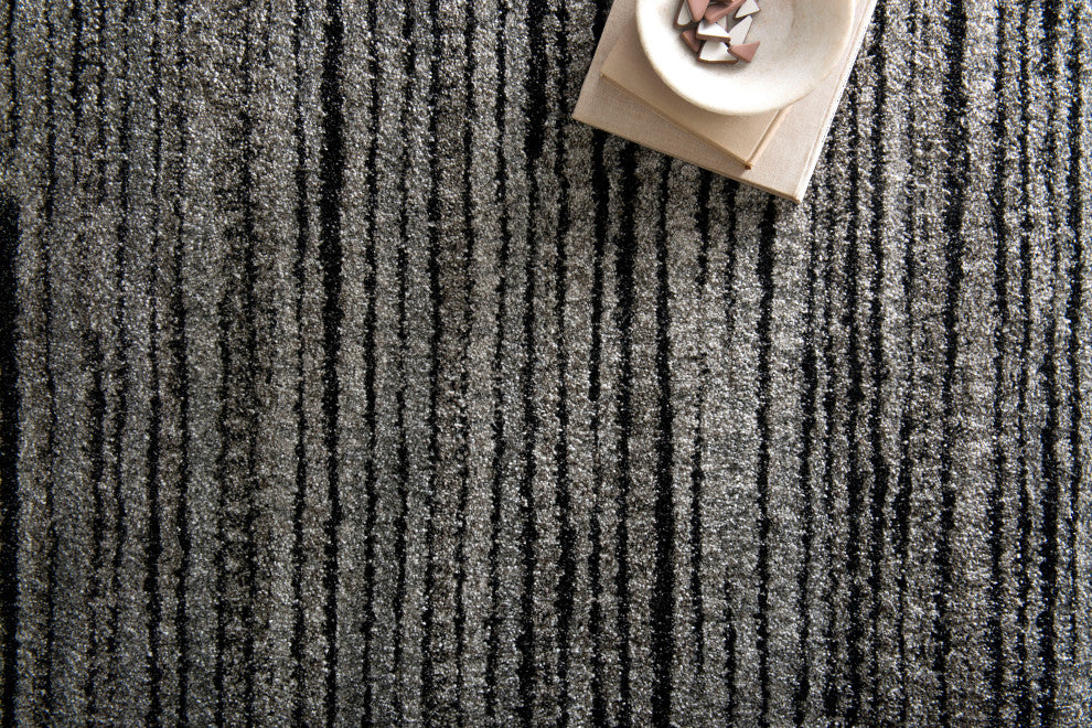 Gray Black Easy Care, Stain/Fade Resistant Emory Area Rug,, 5'3"x7'7"
