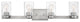 Hinkley Miley Four Light Vanity, Brushed Nickel With Clear Glass