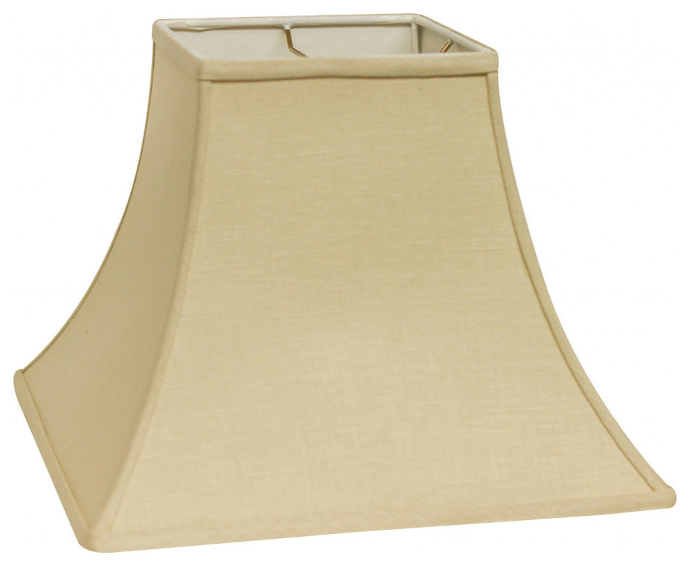10" Parchment Biege Premium Square Bell Slanted Linen Lampshade
