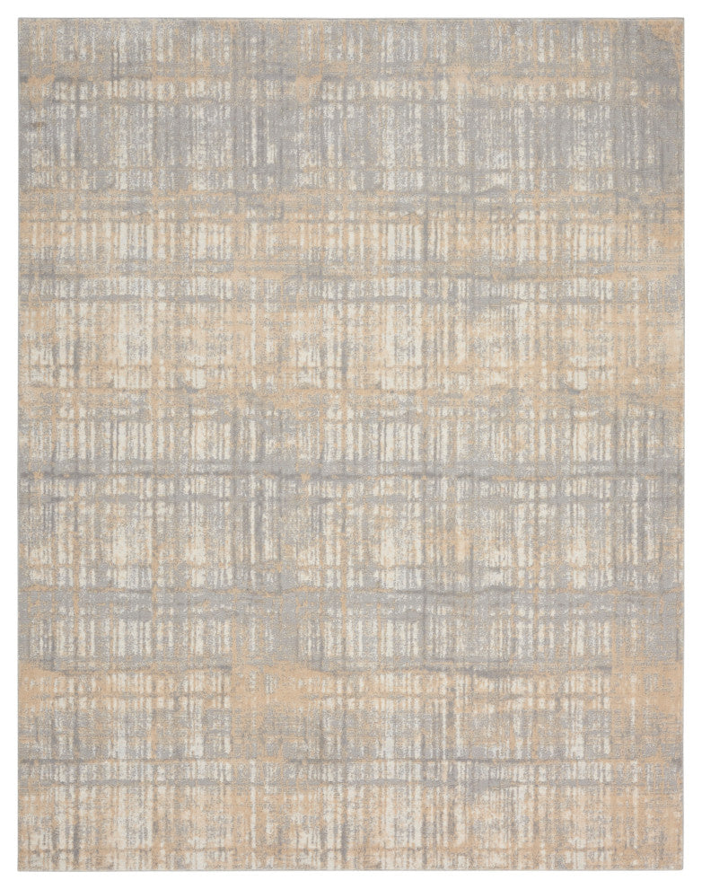 Calvin Klein CK005 Enchanting 8' x 10' Grey Ivory Modern Indoor Area Rug