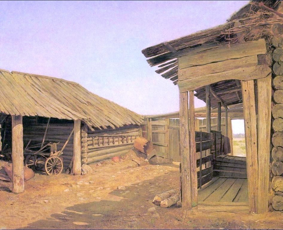 Ivan Ivanovich Shishkin Country Courtyard, 20"x25" Wall Decal
