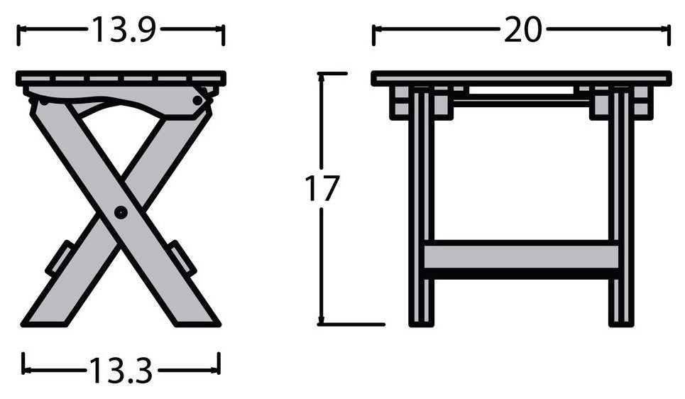 Folding Adirondack Side Table, Federal Blue