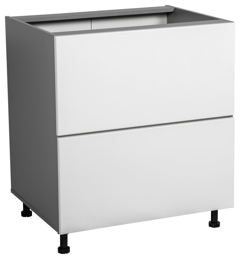 33 Base Cabinet-Double Door-Two Drawer-with White Gloss door