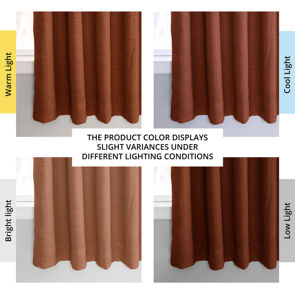 Persimmon Bellino Blackout Room Darkening Curtain Single Panel, 50"x63"