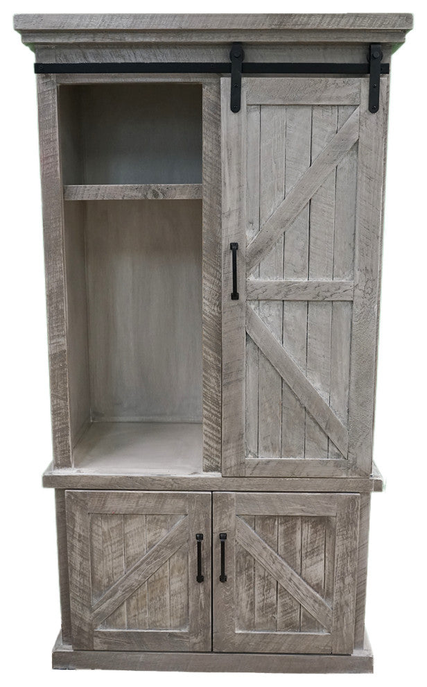 Barn Style Kitchen Pantry with Sliding Door, Autumn Sage