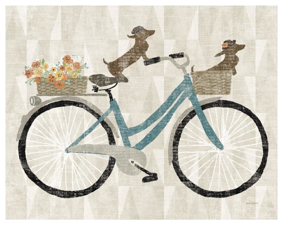 "Doxie Ride Ver I" Digital Paper Print by Sue Schlabach, 37"x30"