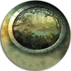 Green Fantasy Landscape With Frame, Art Photo Disc Metal Wall Art, 23"
