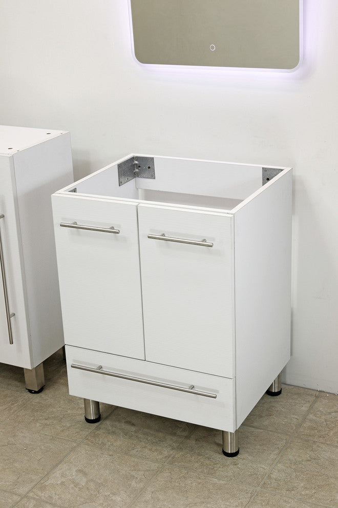 Windbay 24" Freestanding Vanity, White Texture Embossed, White Integrated Sink and Countertop