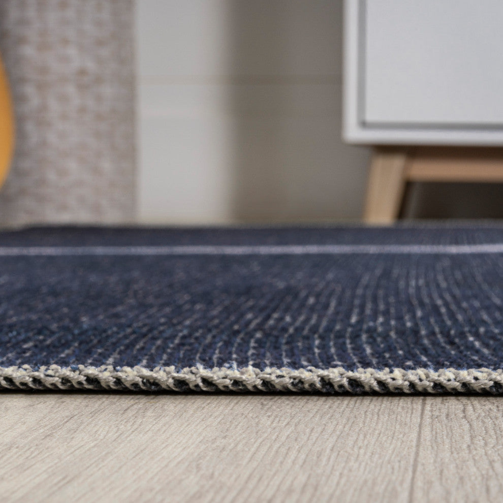 Linja Solid Centre Stripe Machine-Washable Area Rug, 9 X 12