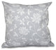 Traditional Floral, Floral Print Pillow, Gray, 20"x20"