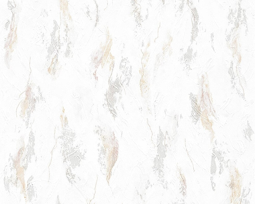 Ok6, Textile Natural Fresh Garden White Wallpaper Roll