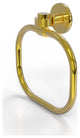 Continental Towel Ring With Groovy Accents, Polished Brass