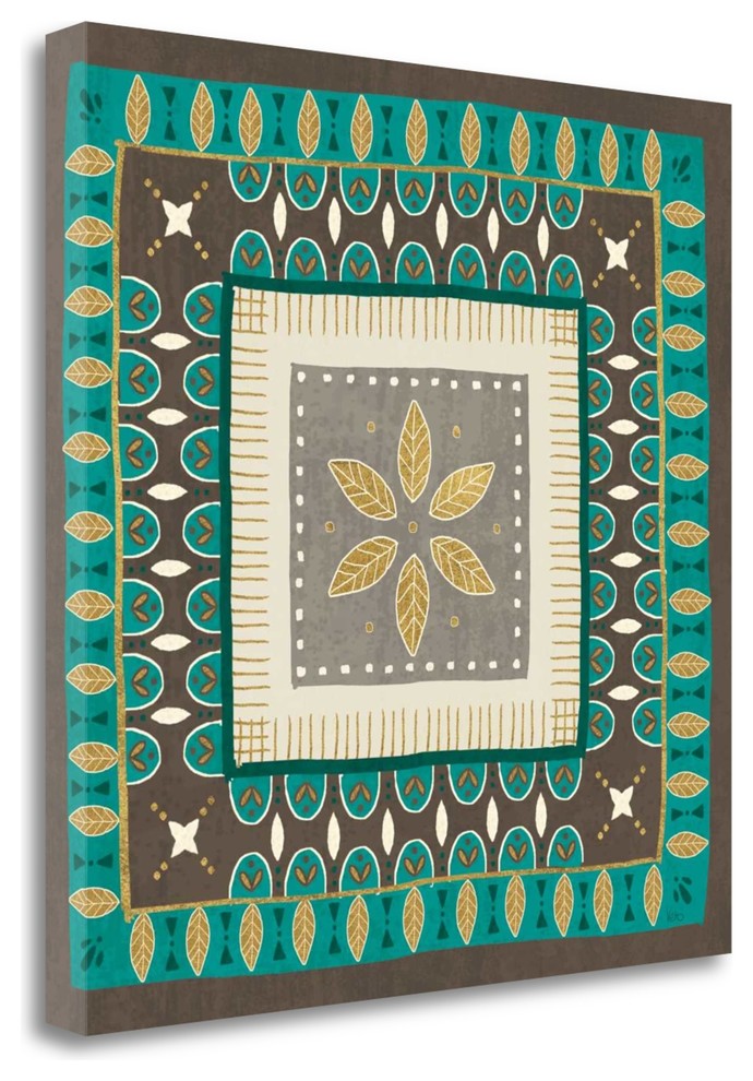 "Cool Feathers Tiles IV" By Veronique Charron, Giclee on Gallery Wrap Canvas
