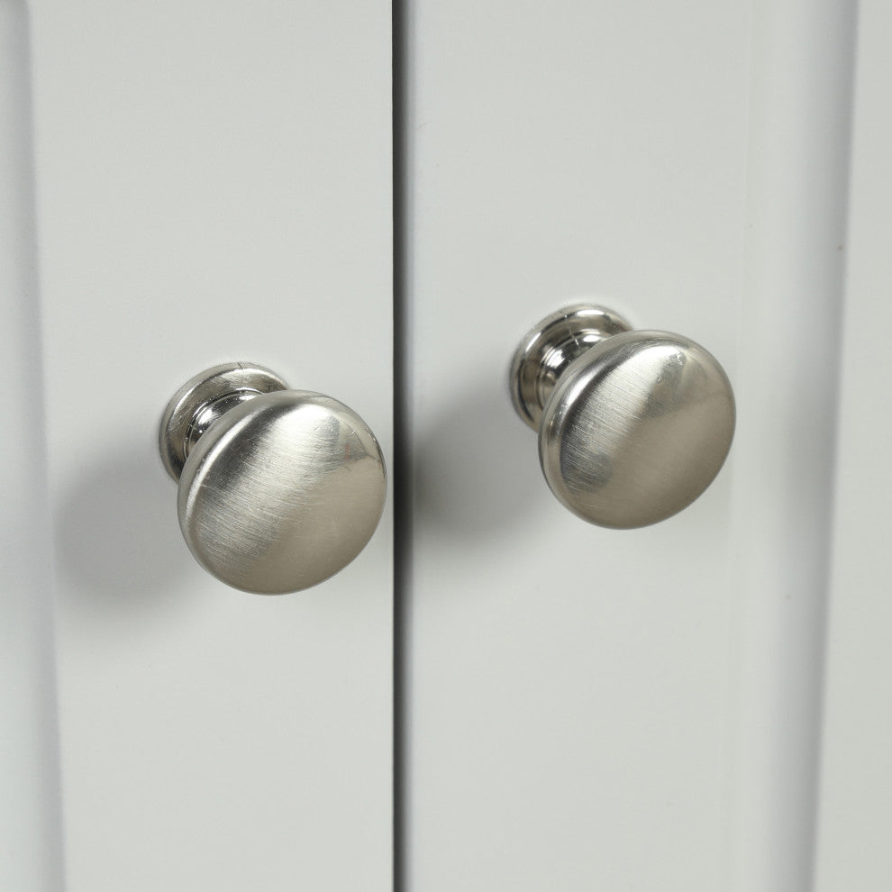 32" Wood 2-door Bathroom Corner Cabinet with Adjustable Shelves, Grey