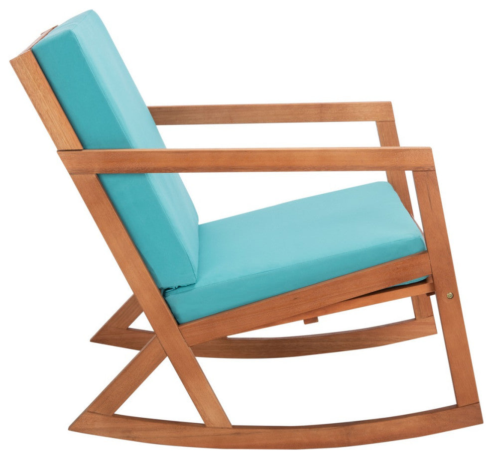 Safavieh Outdoor Vernon Rocking Chair Natural/Aqua