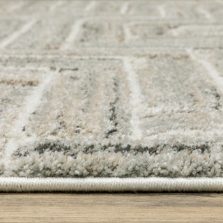 Canton Herringbone Ivory/Beige Indoor Area Rug, 1'10"x7'6"