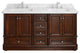 Richmond 60" Vanity Cabinet and Stone Top, Walnut Brown, Carrara