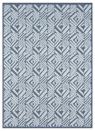 Nimes Diamond Tile Cascade Area Rug, Dark Blue, 2'x7'3"