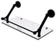 Prestige Skyline 18" Floating Glass Shelf with Gallery Rail, Matte Black