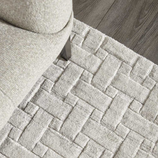 Peyton Contemporary Modern Loom Knotted Area Rug, Alabaster, 6'x9'
