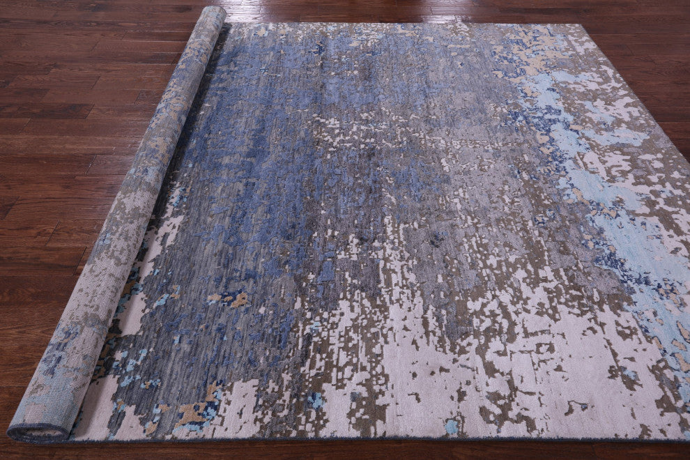 Wool & Silk Abstract Handmade Rug 7' 11" X 9' 11" - Q15795