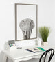 Sylvie Elephant Portrait Framed Canvas Wall Art by Simon Te Tai, Gray 23x33