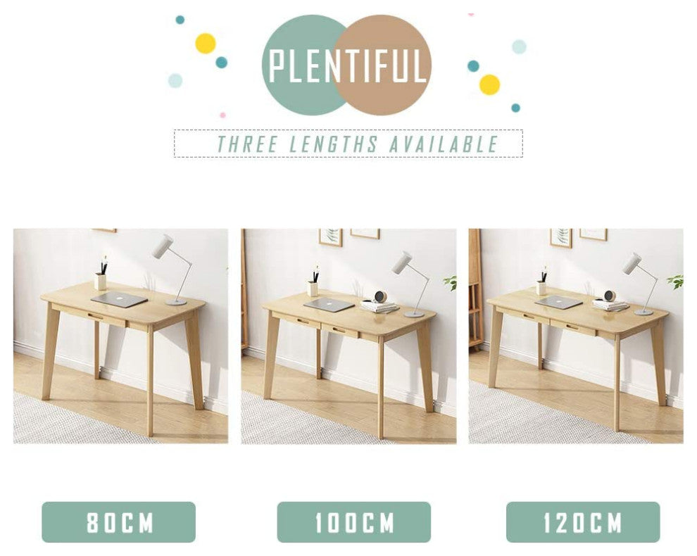 Modern Solid Wood Writing Desk with Drawer