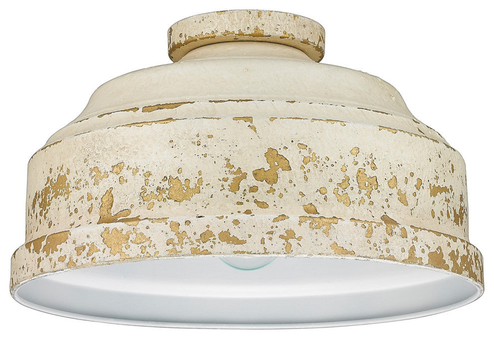 Golden Lighting 0806-FM Keating 3 Light 14"W Flush Mount Ceiling - Antique