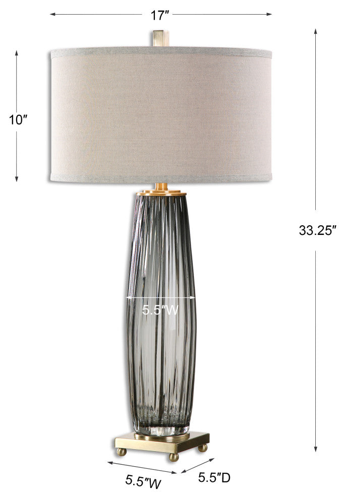 Uttermost Vilminore Glass Table Lamp, Gray