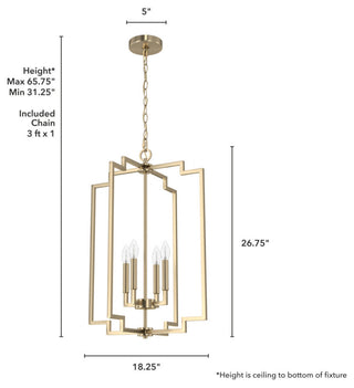 Zoanne Alturas Gold 4-Light Pendant