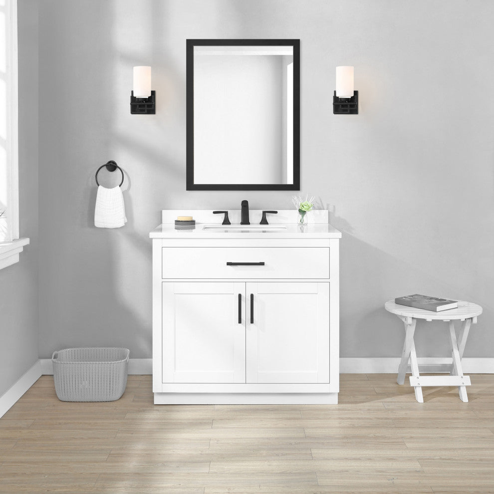 Ove Decors Bailey 36" Single Sink Vanity, White With Hardware