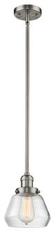 Fulton 1-Light LED Mini Pendant, Brushed Satin Nickel, Glass: Clear