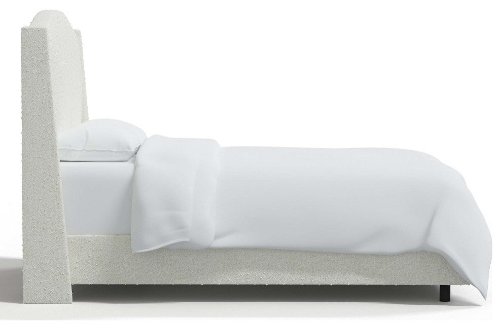 Camelback Wingback Bed, Milano Snow, Queen