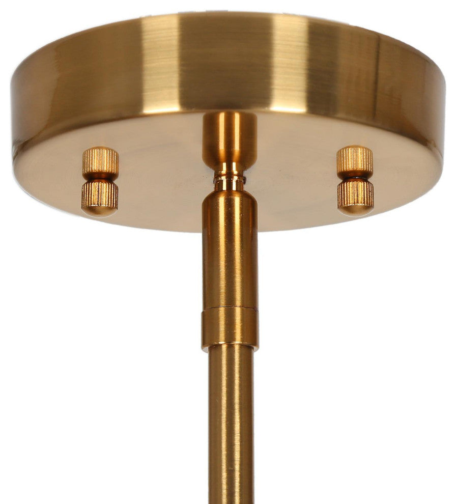 LNC 3-Light Polished Gold with Seedy Glass Linear Modern/Contemporary Chandelier