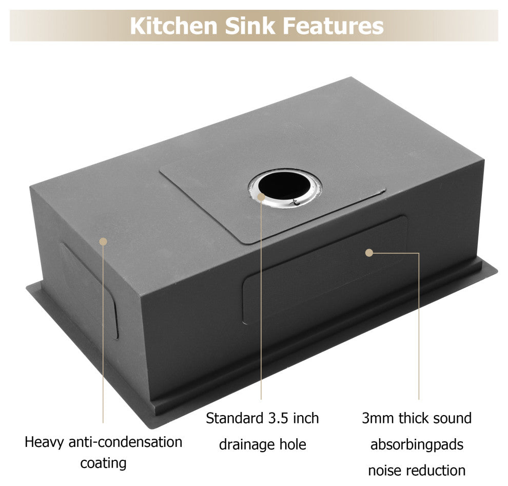 Undermount Workstation Single Bowl Stainless Steel Kitchen Sink 32", 32*19*10 Inch