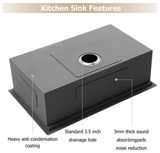 Undermount Workstation Single Bowl Stainless Steel Kitchen Sink 32", 32*19*10 Inch