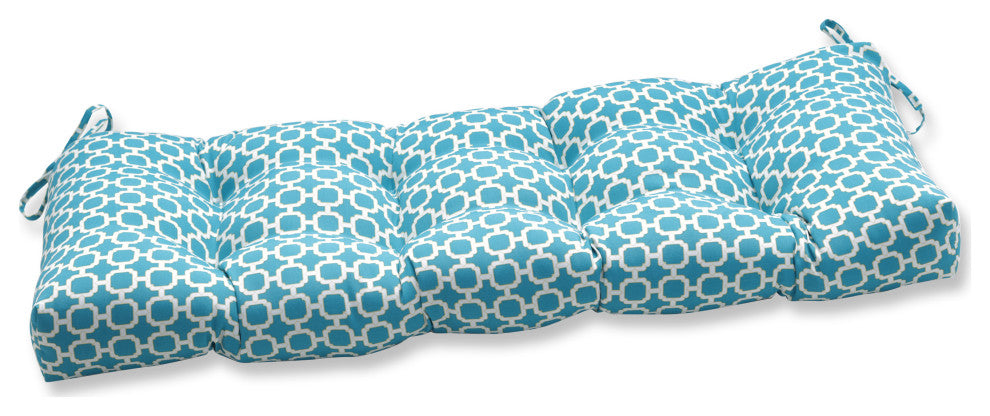 Hockley Teal 48x18" Outdoor Tufted Bench/Swing Cushion