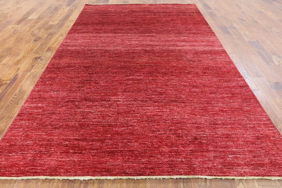 Modern Gabbeh 7'x10' Hand Knotted Area Rug, W2532