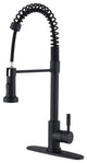 Single Handle Deck Mounted Spring Neck Kitchen Faucet with Pull Down Sprayer , M